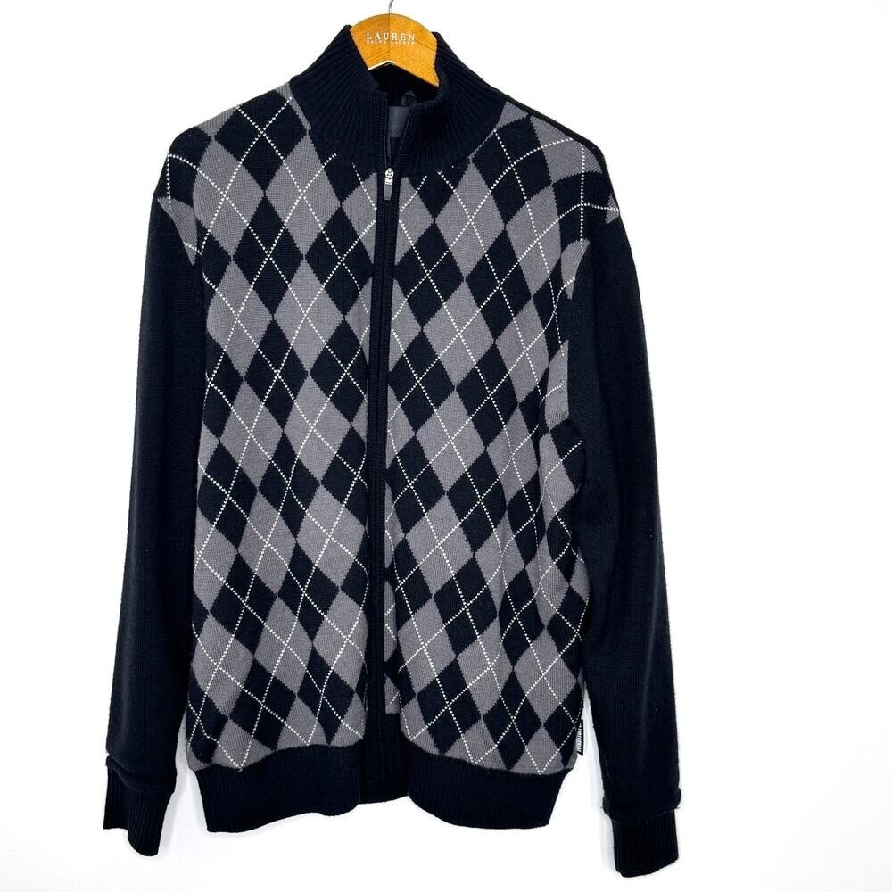 Sunice‎ Argyle Windstopper Zip Front Wool Jacket